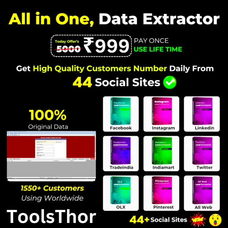 All In One Data Extractor 44+ Sites