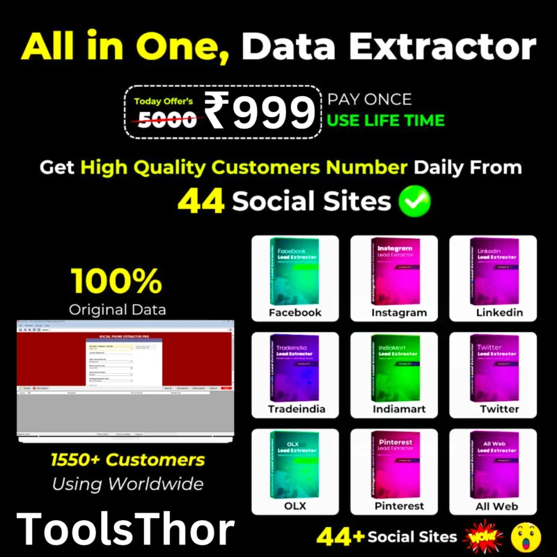 All In One Data Extractor 44+ Sites